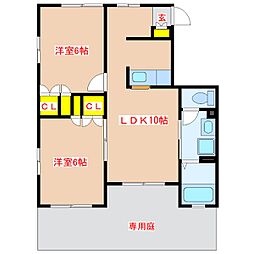 ベルリードペグ 2LDKの間取図画像