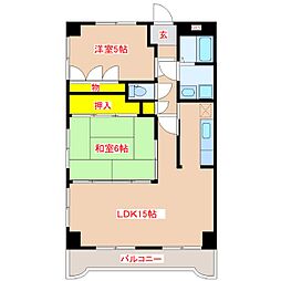 ユウコウマンション 2LDKの間取図画像