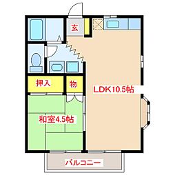 アイディアルコウガ 1LDKの間取図画像