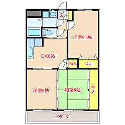 サンフィール串木野 3DKの間取図画像