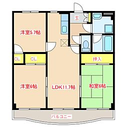 グラッツィエ 3LDKの間取図画像