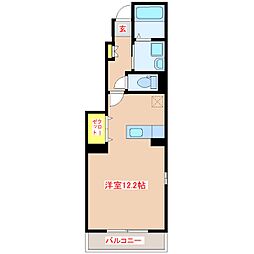 エレガンソーレ2 ワンルームの間取図画像