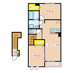 コンフォール1 2LDKの間取図画像