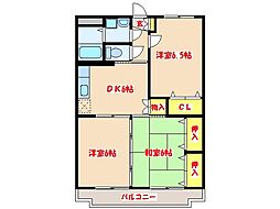 アネックスローズマンション 3DKの間取図画像