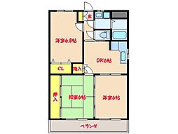 サンフィール串木野 3DKの間取図画像