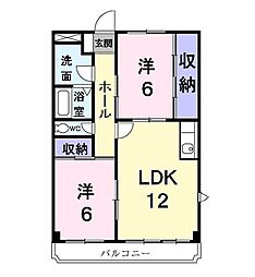 ニューマリッチ谷塚 2LDKの間取図画像
