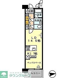ロイヤルパークス西新井 1Kの間取図画像