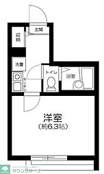 レジデンス江北 1Kの間取図画像