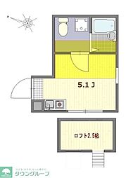 ブリックハウス千住 ワンルームの間取図画像