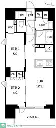 プレディアコート西日暮里 2LDKの間取図画像