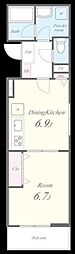 アールシティー 1DKの間取図画像