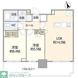 アトラス北千住 2LDKの間取図画像