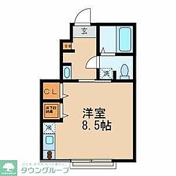 サウススクエア ワンルームの間取図画像