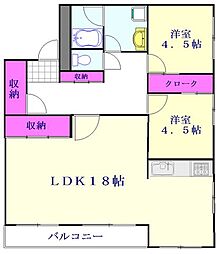 サンハウス 2LDKの間取図画像