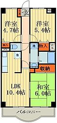 リレント谷塚 3DKの間取図画像