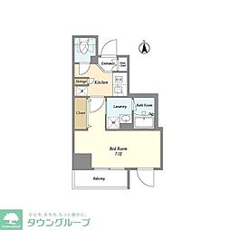 グランカーサ綾瀬 1Kの間取図画像
