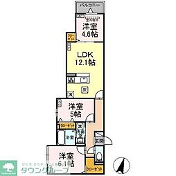 セレスティア西亀有 3LDKの間取図画像