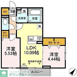 Miwastage2 2LDKの間取図画像