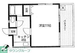 寿コーポ 1Kの間取図画像