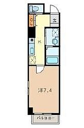 リリー松原 1Kの間取図画像
