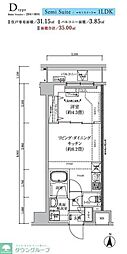 足立区東和2丁目マンション 1LDKの間取図画像