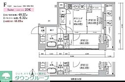 足立区東和2丁目マンション 2DKの間取図画像