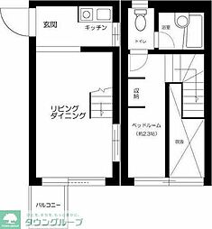 サンクレール 1LDKの間取図画像