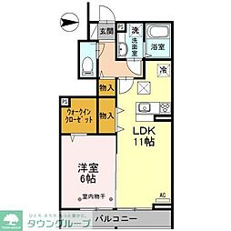 Breeze谷塚 1LDKの間取図画像