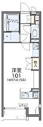 レオネクストシュエットフルール ワンルームの間取図画像