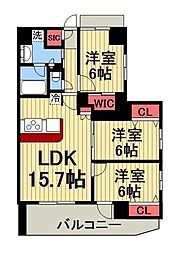 パレステージ江北 3LDKの間取図画像