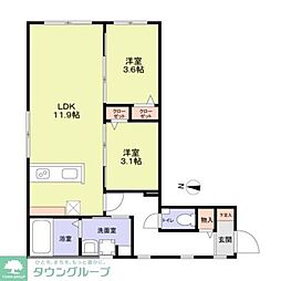 リザーブ北綾瀬 2LDKの間取図画像