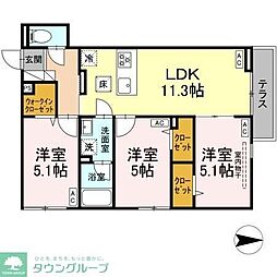 セレスティア西新井II 3LDKの間取図画像
