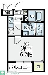 プラフィド 1Kの間取図画像