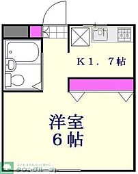 小池ハイツ ワンルームの間取図画像