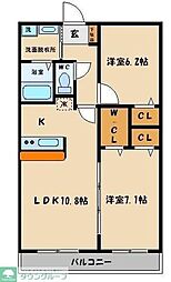 サウスヒルズAoyagi 2LDKの間取図画像