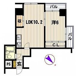 ピカイヤ千住桜木 1LDKの間取図画像