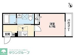 サヴォイ北千住 1Kの間取図画像