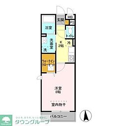 ベルレージュエム 1Kの間取図画像