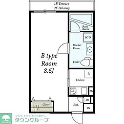 リブリ・金町 1Kの間取図画像