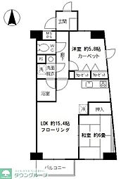 セリオ七番館 2LDKの間取図画像