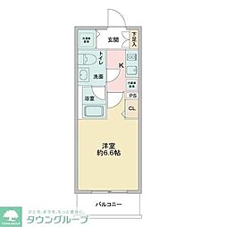 ラドゥセールお花茶屋2 1Kの間取図画像