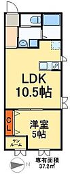 ラヴィエント綾瀬 1DKの間取図画像