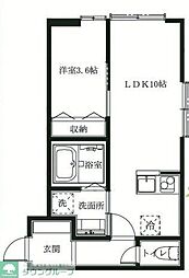 TocA西新井 1LDKの間取図画像