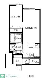 TocA西新井 1LDKの間取図画像