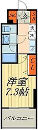 ソライエアイル草加 1Kの間取図画像