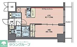 プレジオ西新井 10階1LDKの間取り