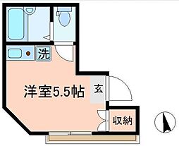 エスポワール北綾瀬 2階ワンルームの間取り