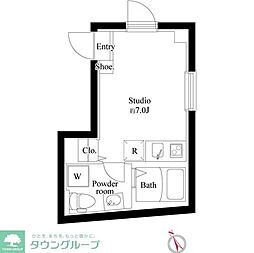 プランドール北千住 5階ワンルームの間取り