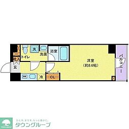 ステージグランデ竹ノ塚 6階1Kの間取り