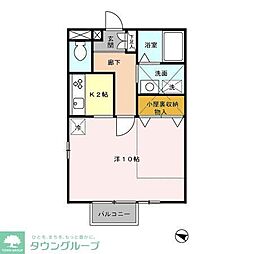 ルミエール 2階1Kの間取り